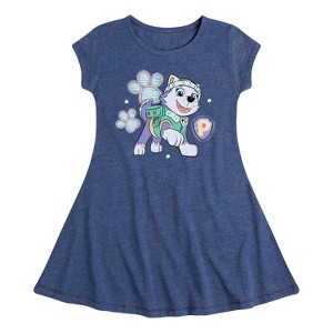 Girls' - Paw Patrol - Everest Sketch Fit & Flair Cap Sleeve Dress - 1 of 4