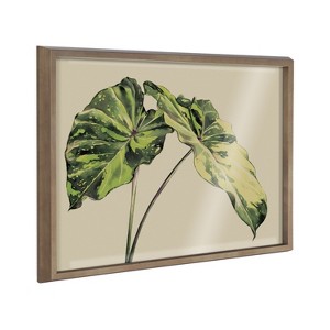 Kate and Laurel Blake Spotted Leaves Neutral Framed Printed Glass by Emily Marie Watercolors, 18x24, Gold - 1 of 4