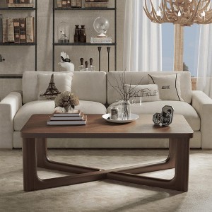 Spassway Rectangular Coffee Table Wood Living Room Table with Wood Grain Top Modern Living Room Bedroom Furniture for House Apartment - 1 of 4