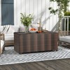 Tangkula 96 Gallon Outdoor Storage Box PE Wicker Deck Box with 4 Wheels & Waterproof Liner Patio Rattan Storage Container Mix Brown/Mix Grey - 2 of 4