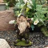 LuxenHome 18.9" LuxenHome Calling All Gnomes Garden Sculpture Resin Statue, Indoor and Outdoor Green - 4 of 4