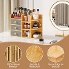 MaseiKar Makeup Organizer Countertop With Brush Holder For Vanity, Large Bamboo Bathroom Counter Organizers And Storage,Cosmetic Perfume Organizer - 3 of 4