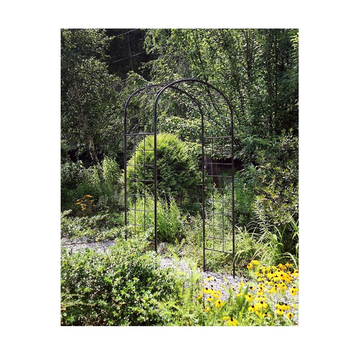 Achla Designs 100" Elegant Handcrafted Monet Iron Garden Arbor Graphite Powder Coated Finish - thumbnail 5