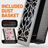 Home Intuition Victorian Floor Vent Cover 4X10 Inch with Mesh Cover Trap Heat and Air Walkable Metal Floor Vent for HVAC Duct, Light Grey - 2 of 4
