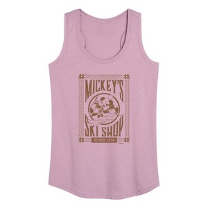 Women's - Disney - Mickeys Ski Shop Light Shirts Only Graphic Racerback Tank - 1 of 4