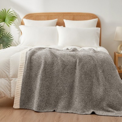 Snuggle Sac Reversible Throw Blanket Knitted Blanket Soft Bedding Blankets