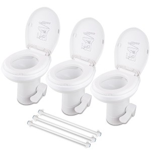 Yescom 20" High Elongated RV Camper Toilet Gravity Flush - 1 of 4