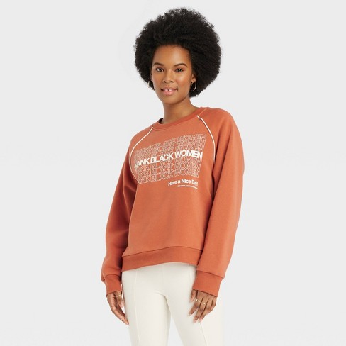 Women's Thank Black Women Graphic Sweatshirt - Brown XS