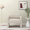 BEIGE single sofa chair, upholstered comfortable chair with armrests, for dining room/bedroom/living room/reception - BEIGE (30.9"*30.51"*30.11") - 2 of 4