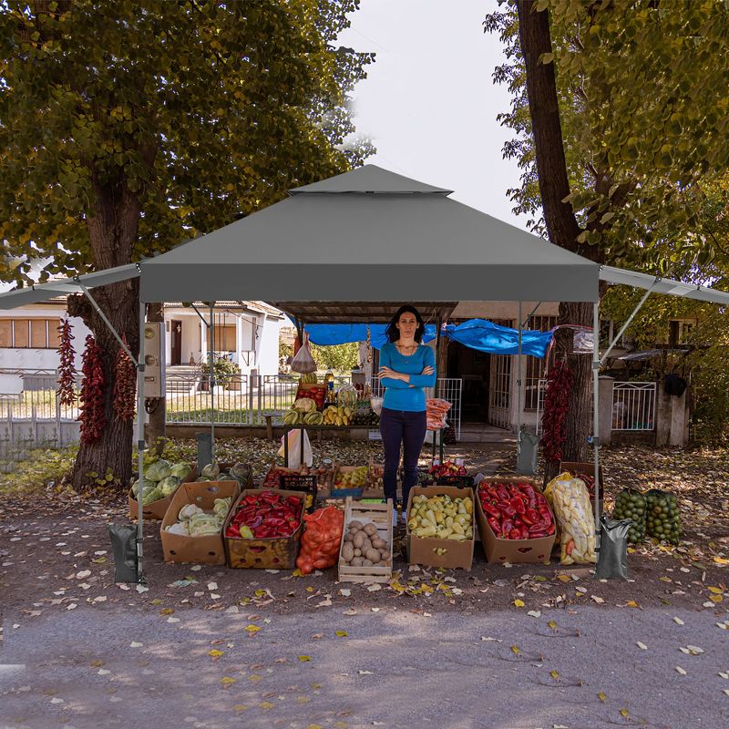 Costway 10'x17.6'Outdoor Instant Pop-up Canopy Tent Dual Half Awnings Adjust Patio, 4 of 11