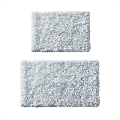 2pc Clout Organic Cotton Bath Rug Set Blue