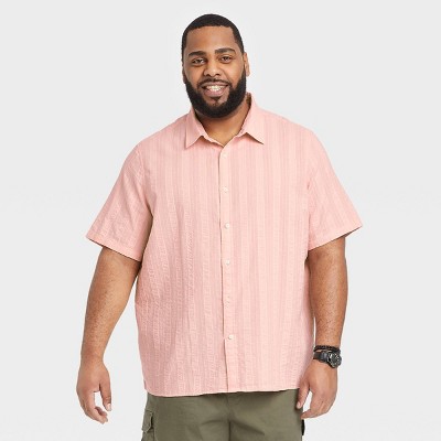 mens short sleeve pink dress shirts