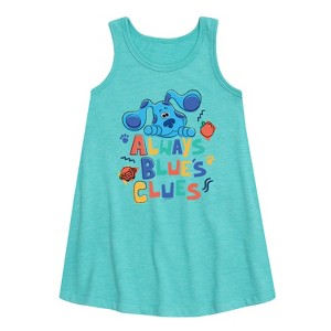 Girls' - Blue's Clues & You! - Always Blue's Clues Graphic Sleeveless Aline Dress - 1 of 2