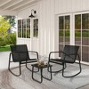 Tangkula 3 Piece Rocking Bistro Set Patio Furniture Set w/ 2 Rocking Chairs & Glass-Top Coffee Table - 3 of 4