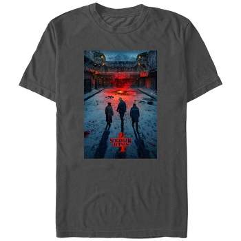 Men's Stranger Things Four Friends Rift Apocalypse Poster T-Shirt