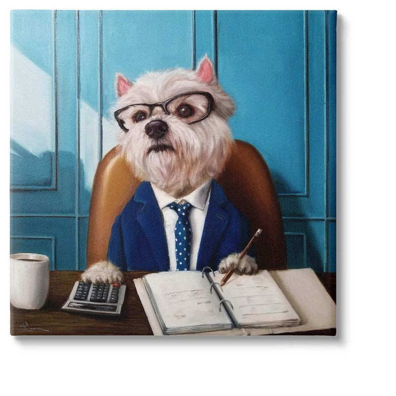 Stupell Industries Office Worker Terrier Dog Canvas Wall Art, 1 of 6