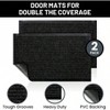 2 - Pack Front Door Ribbed Black Indoor Outdoor Floor Doormat Entryway Welcome Mats Entrance Shoe Scraper 30 inchx 17 inch - 2 of 4