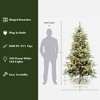 LuxenHome 6.5Ft Pre-Lit Snowy PE & PVC Branches Artificial Fir Christmas Tree with Metal Stand Green - 3 of 4