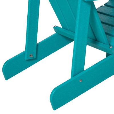 Turquoise HDPE Adirondack Chair with Wide Seat and High Back