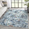 Well Woven Money Collection New Hund Dollar Bill Green Blue Area Rug - 3 of 4