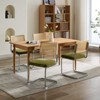 CENGHU Mid-Century Modern Dining Chairs Set of 2, Velvet Accent Chairs with Natural Cane Back & Stainless Chrome Base - 3 of 4