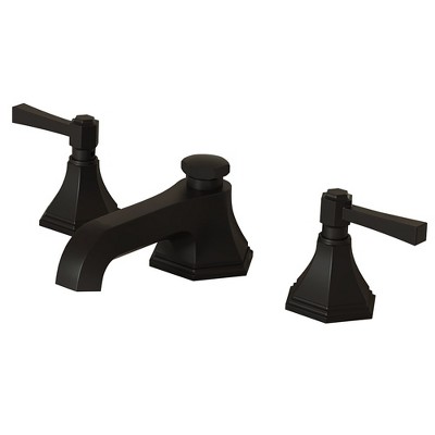 BWE 8 in. Widespread Double Handle 3 Hole Bathroom Faucet Water-Saving With Metal Drain
