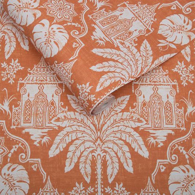 Imperial Orange Damask Paste the Wall Wallpaper, 3 of 5