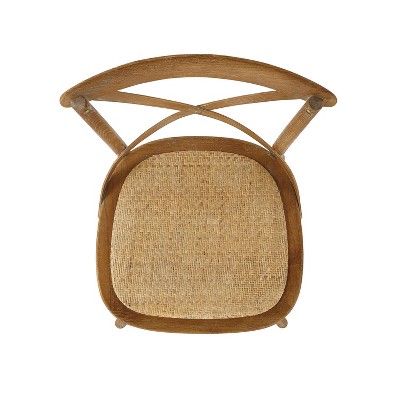 Roxy 42" Gray Wash Wood Counter Stool with Rattan Seat