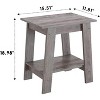 Set of 2 Narrow Wooden Side Tables with 2-Tier Storage Shelves, Ideal for Living Room or Bedroom, Compact Bedside Tables for Convenient Organization - 3 of 4