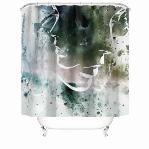 Double-Sided Portrait Shower Curtains for Bathroom Waterproof Fabric Bath Curtain Durable Soft Stylish Bathroom Decor 72x72 Inch - 1 of 1