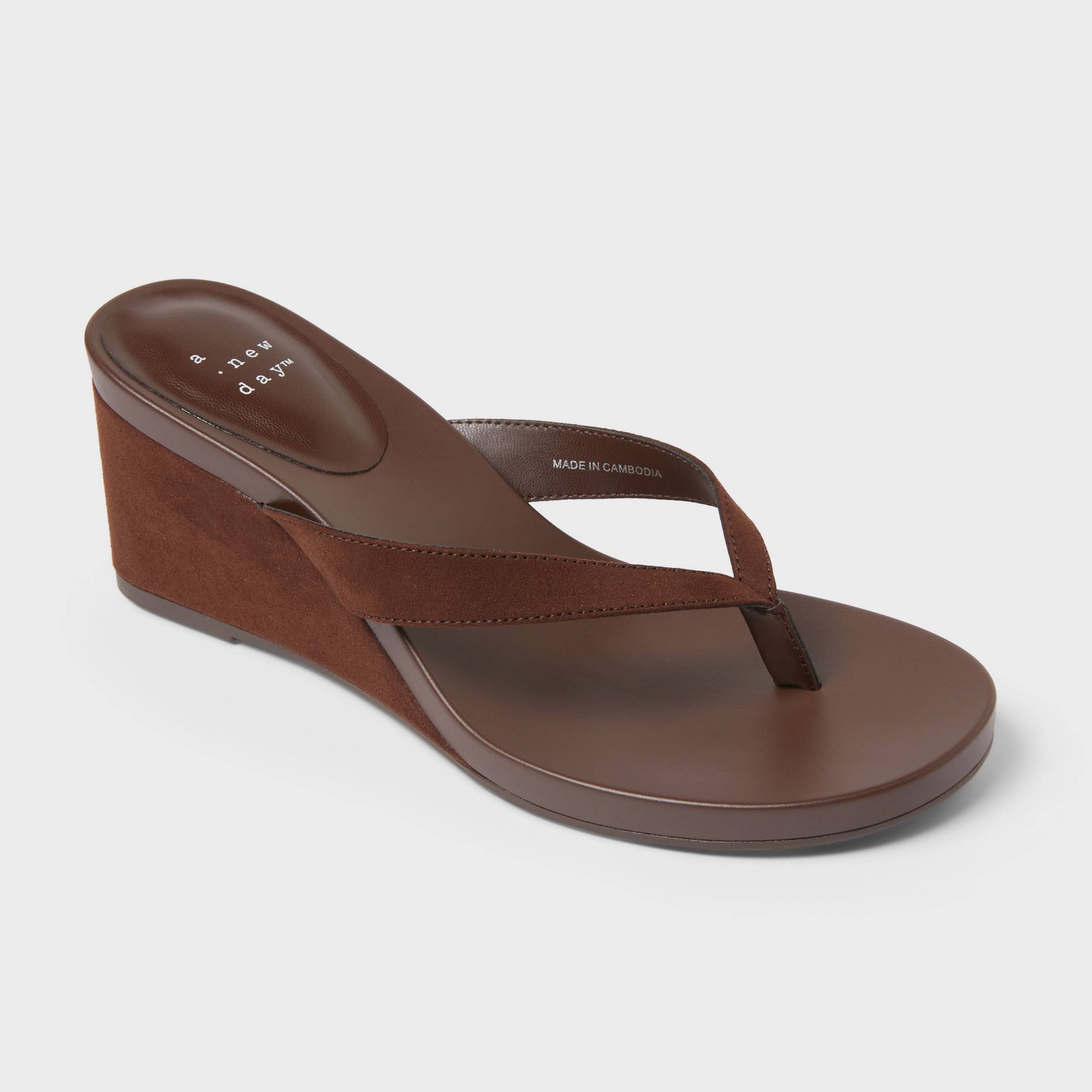 Women's Marina Wedge Sandals - A New Day™ Brown