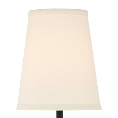Elena Matte Black Metal Vanity Sconce with Cream Linen Shade
