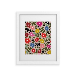  Deny Designs Dannick Flower Meadow in Muted Colors White Framed Art Print - 1 of 4