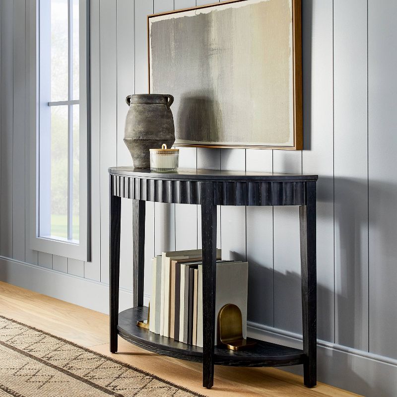 Thousand Oaks Wood Scalloped Demilune Console Black - Threshold&#8482; designed with Studio McGee, 3 of 8