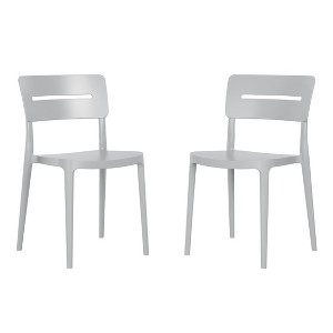 WestinTrends Playa Outdoor Modern Stackable Plastic Patio Dining Chairs (Set of 2) - 1 of 4