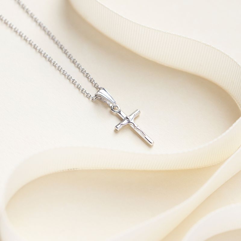 Girls' Classic Crucifix Cross Sterling Silver Necklace - In Season Jewelry, 5 of 7