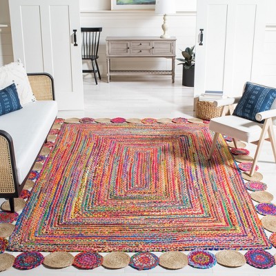 Handmade Multicolor Cotton Oval Area Rug 6' x 9'