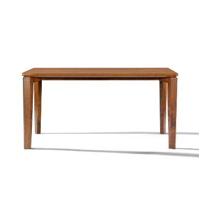 LuxenHome Walnut Veneer MDF Wood 6-Person Rectangle Dining Table with Rubberwood Legs Brown