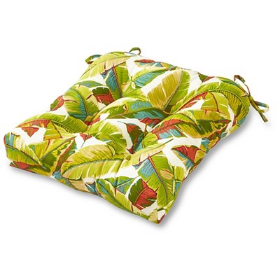 Palm Leaves Multi Outdoor Seat Cushion - Kensington Garden
