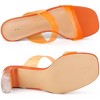 Allegra K Women's Colorful Straps Clear Chunky High Heels Slides Sandals - 4 of 4
