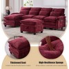 MOONMISS 106" U Shape 4 Seat Chenille U-Shaped Sleeper Sofa with Chaise Lounge, Ottoman & Pillows for Living Room - 3 of 4