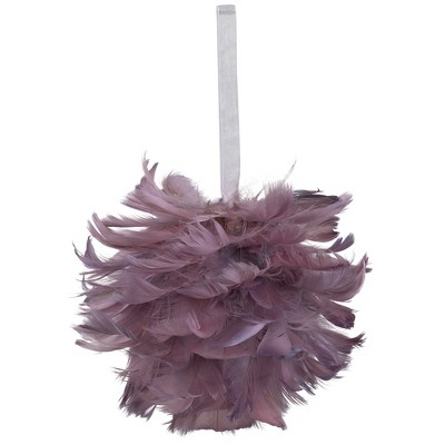 6" Light Purple Feather Christmas Ball Ornament