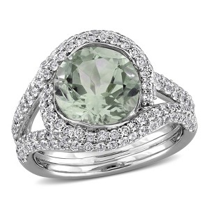 EVERLY JEWELRY |Multiple-color option Silver Engagement Ring with Multiple color gemstone Options. - 1 of 4