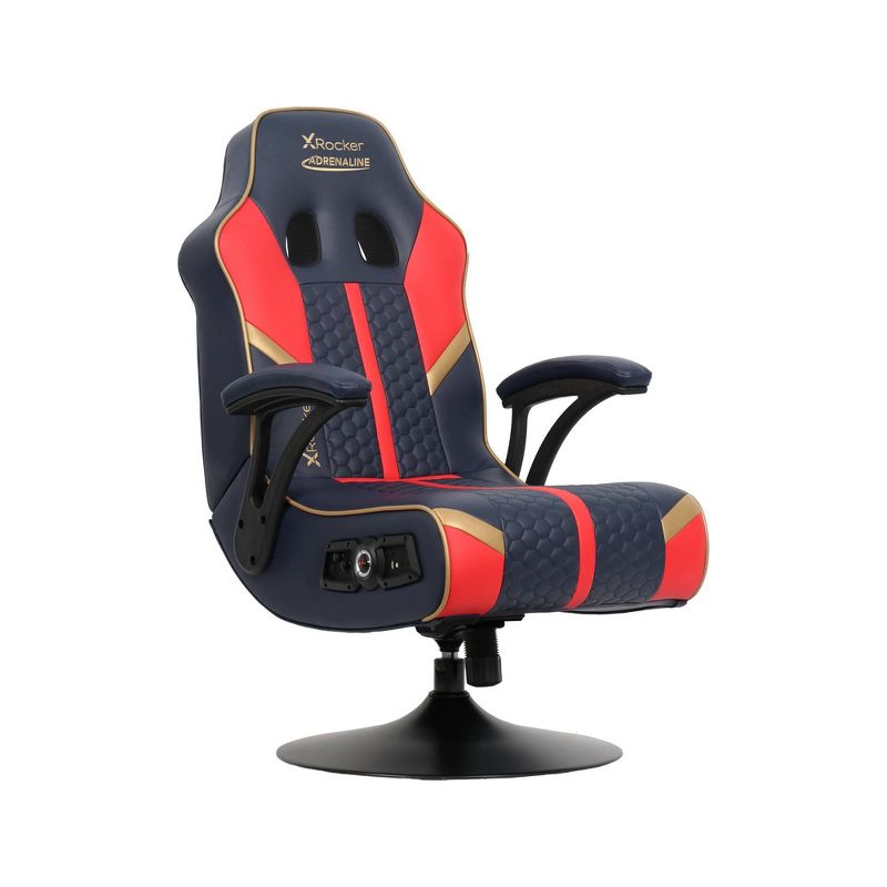 Adrenaline 2.1 Wireless with Vib. Pedestal Chair Red/Blue/Gold - X Rocker, 1 of 12