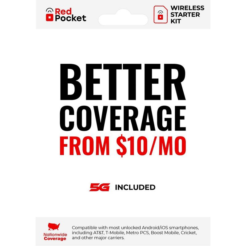 Red Pocket Mobile SIM Kit: Choose Any Network, 1 of 9