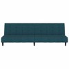 vidaXL Blue Velvet 2-Seater Sofa Bed - Convertible Loveseat Sleeper with Sturdy Wooden Frame, Ideal for Living Room and Small Spaces - 4 of 4