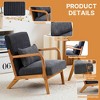 Rbied Mid-Century Modern Style Wood Accent Chair Living Room Chairs Reading Chair with Pillow and Cushion - 3 of 4