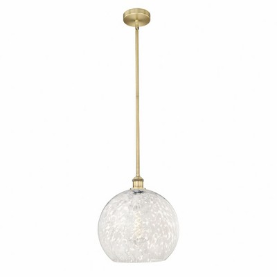 White Mouchette - 1 Light Stem Hung Pendant In Modern Style-16.13 Inches Tall and 13.75 Inches Wide