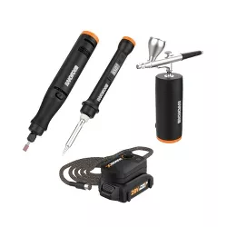 Worx MAKERX WX993L 3pc Crafting Tool Combo Kit - Rotary Tool + Wood & Metal Crafter + Air Brush