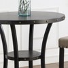 NicBex Dining Room Table for 2 Morden 36" Round Dining Table Counter Height Table with Shelf and Brass Nail for Kitchen, Espresso - 3 of 4